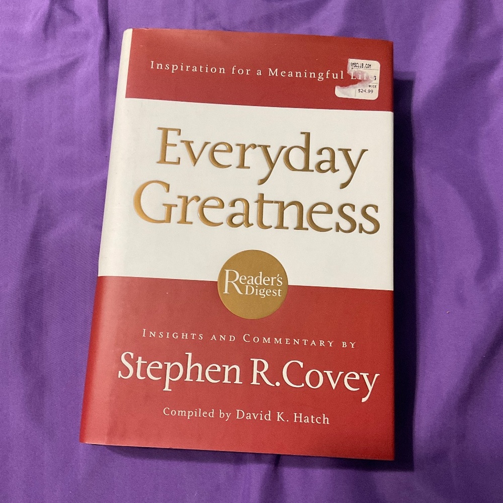 Book- Everyday Greatness by Stephen R. Covey. B101